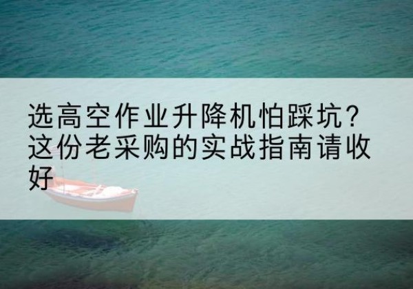 定海高空作业升降机厂家推荐-选高空作业升降机怕踩坑？这份老采购的实战指南请收好
